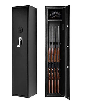 Superday Large Rifle Safe for Home Safety, Quick Access 4-Gun Electronic Metal Gun Security Cabinet, Gun Safes for Refiles and Shotguns, Removable Storage Shelf