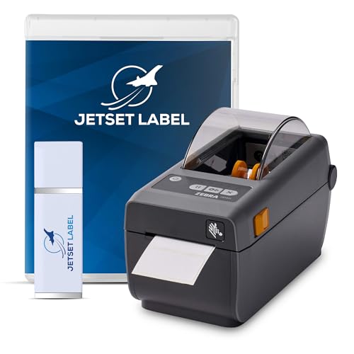 JetSet Label Zebra ZD411 Direct Thermal Printer | 203 DPI | USB, USB Host, BTLE5, EZPL | 2" Width | Includes Jetset Software