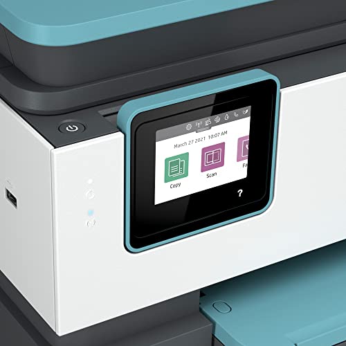 (Renewed) HP OfficeJet Pro 80 28e All-in-One Wireless Color Inkjet Printer Home Office, Blue - Print Scan Copy Fax - 20 ppm, 4800 x 1200 dpi, 35-Sheet ADF, Auto 2-Sided Printing, Cbmoun Printer_Cable