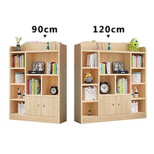 HARAY Children's Floor-to-Ceiling Bookcase with Door - Student Storage Cabinet (Color: B)