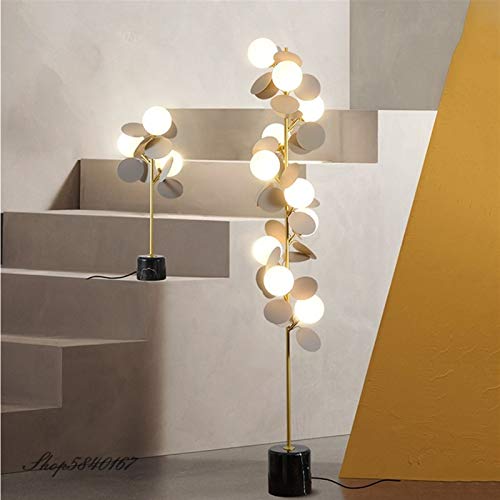 EESHHA Colourful Metal Flower Floor Lamp with Marble Base - 3 Heads