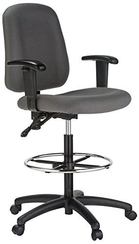 Harwick Ergonomic Contoured Drafting Chair With Arms - Gray