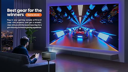 Hisense C1 4K UHD RGB Laser Portable Mini Projector, 300" Netflix Dolby Vision HDR10