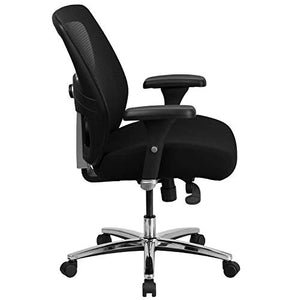 Flash Furniture HERCULES Series 24/7 Intensive Use Big & Tall 500 lb. Rated Black Mesh Executive Swivel Chair with Ratchet Back