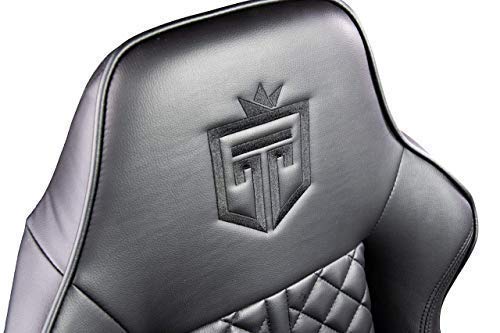 GT Throne, Immersive Gaming Chair, Vibrating Computer and Console Chair, Racing Style High-Back with Lumber Support and Headrest (Black on Black)