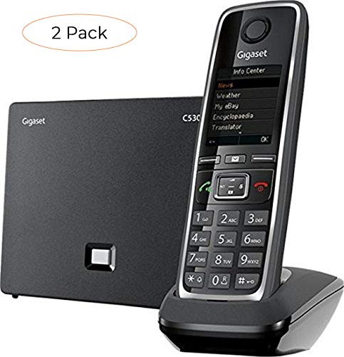 Gigaset GIGASET-C530IP Cordless Hybrid Expandable Phone for IP or Landline Calls (Pack 2)