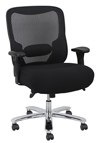Essentials Big and Tall Executive Chair - Fabric and Mesh Office Chair with Adjustable Arms, Black (ESS-200-BLK)