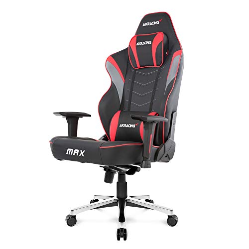 AKRacing Masters Series Max Gaming Chair with Wide Flat Seat, 400 Lbs Weight Limit, Rocker and Seat Height Adjustment Mechanisms with 5/10 Warranty