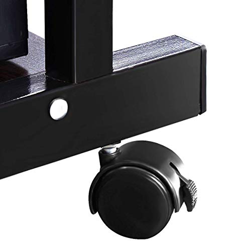 Officejoy Computer Desk Cart Home Office Desk, Mobile Laptop Table Workstation Writing Desk Study Desk with Keyboard Tray, Printer Shelf on Wheels
