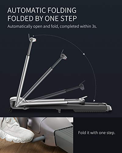 WEKEEP Folding Portable Treadmill Manual Compact Walking Running Machine Workout Electric Desk Treadmills for Small Spaces Treadmills with LED Display for Home Office Gym Use