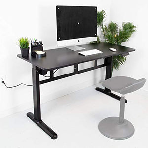 MOUNT-IT! Electric Standing Desk With Tabletop [55.1" x 23.6"] | Motorized Sit Stand Desk With Memory Control Panel, Height Adjustable Powered Desks for Home and Office, Leveling Feet (Black)