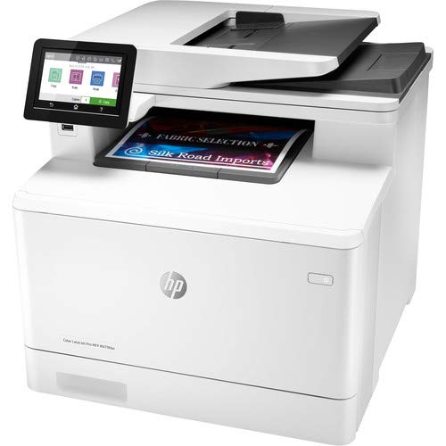 HP Color Laserjet Pro MFP M479fdw Wireless Laser All-in-One Printer, Copier, Scanner, Fax, W1A80A#BGJ with Power Strip Surge Protector + Electronics Basket Microfiber Cleaning Cloth