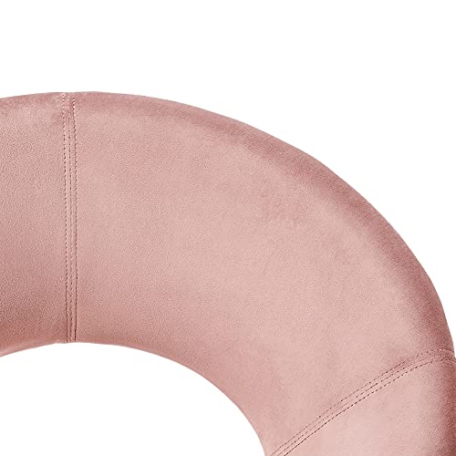 CangLong Modern Velvet Accent Chairs Upholstered Chairs Make-up Stool Home Office Guest Reception Chairs Dining Chair Leisure Lounge Chairs with Golden Legs Set of 2, Pink (KU-191339)