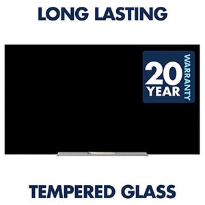 Quartet Magnetic Whiteboard, Glass White Board, 50" x 28", Black Dry Erase Surface, Frameless, InvisaMount (G5028IMB)