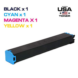 MADE IN USA TONER Compatible Replacement for Sharp MX2651, MX3051, MX3061, MX3071, MX3551, MX3561, MX3571, MX4051, MX4061, MX-61NTBA,MX-61NTCA,MX-61NTMA,MX-61NTYA (Black,Cyan,Yellow,Magenta, 4 Pack)