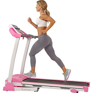 Sunny Health and Fitness p8700 Pink Treadmill with Manual Incline and LCD Display Bundle with Deco Gear Home Gym 7-Piece Fitness Kit and Workout Cooling Sport Towel