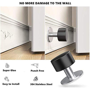 Xilinshop Stainless Steel Adhesive Wall Mounted Door Stop 2 Pack