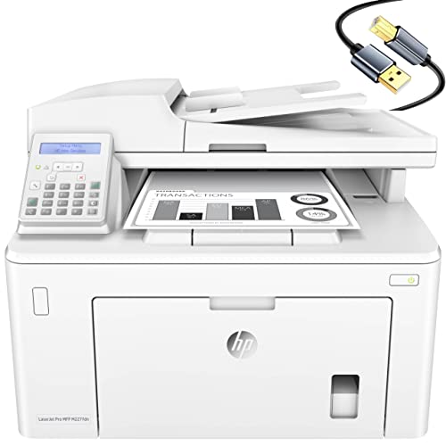 HP Laserjet Pro MFP M227fdnB All-in-One Wireless NFC Monochrome Laser Printer - Print Scan Copy Fax- 30 ppm, 1200x1200 dpi, 8.5x14, 35-Sheet ADF, Auto Duplex Printing, Ethernet