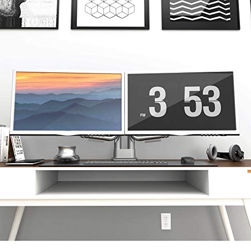 Kanto DMS2000 Dual-Monitor Desktop Mount for 17-inch to 30-inch Displays (Silver)