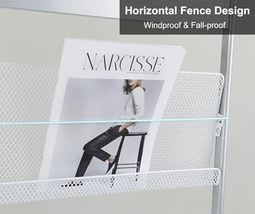 TIST Silver Magazine Rack Floor Standing Document Display Storage Rack