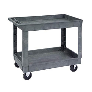 Lakeside Manufacturing Deep Well Utility Cart, Plastic, 2 Shelves, 500 lb. Capacity, Gray