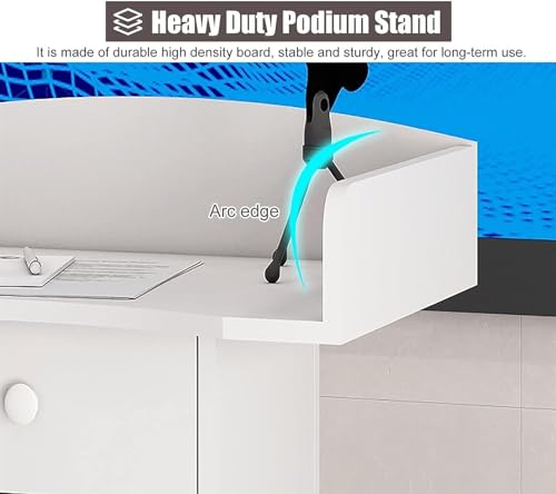 CAMBOS Wood Lectern Podium Stand with Storage Drawer