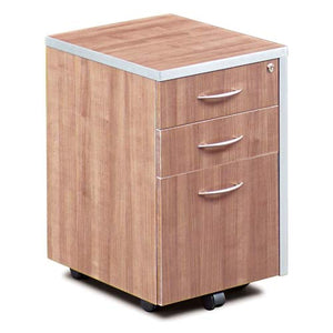 NBF Signature Series Mobile Pedestal File Cabinet - 16" Wx20.25 Dx26 H - Light Brown Woodgrain Laminate