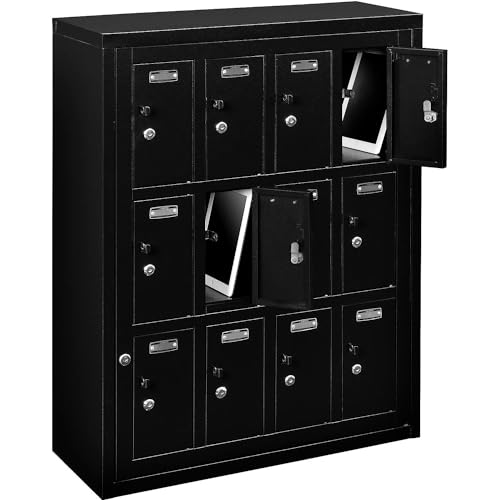 Global Industrial 12-Door Tablet & Cell Phone Locker with Keyed Lock & Hasp