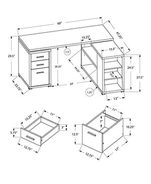 Monarch Specialties Computer Desk - Left or Right Facing Corner | Capuccino