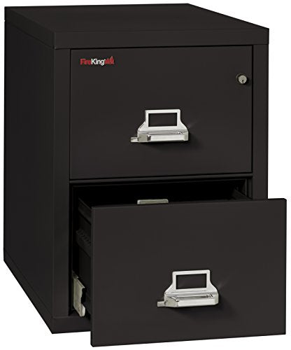 FireKing Fireproof Vertical File Cabinet (2 Legal Sized Drawers, Impact Resistant, Waterproof), 27.75" H x 20.81" W x 31.56" D, Black
