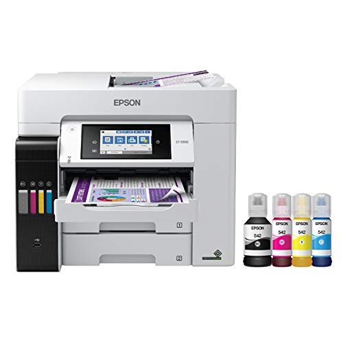 Epson EcoTank Pro ET-5850 Wireless Color All-in-One Supertank Printer with Scanner, Copier, Fax and Ethernet