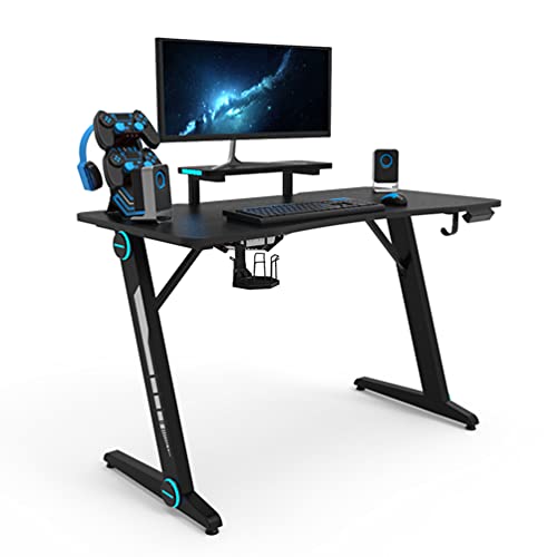 IMIKEYA Computer Desk Z- Shaped Gaming Computer Desk Gamer Workstation Corner Home Office Table