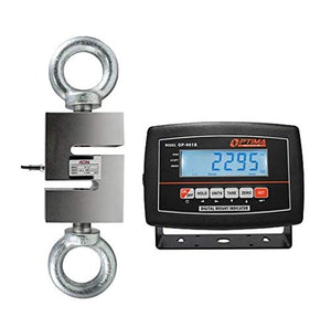 Optima Scales OP-926-2000 Digital Hanging Scale with High Precision Load Cell and Indicator, 2,000 lbs x 0.2 lb
