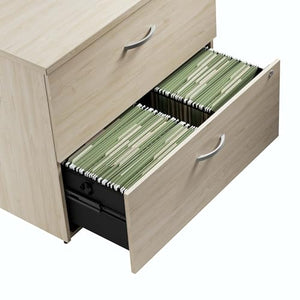 Bush Business Furniture Studio C 2 Drawer Lateral File Cabinet - Assembled, Locking, Natural Elm