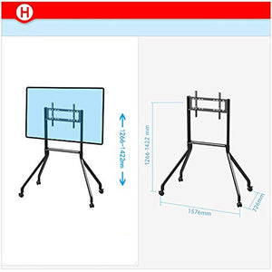 None Floor TV Stand TV Rack Mobile Floor Stand Advertising Screen Conference Cart Black 42-65''