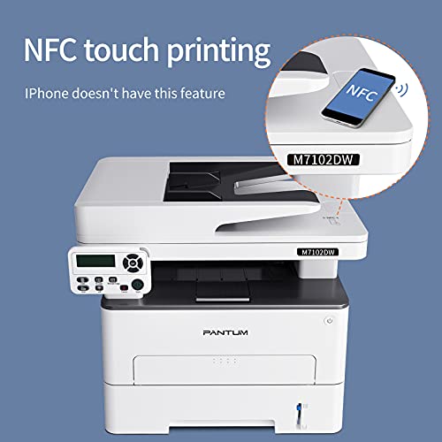 Pantum M7102DW Monochrome Wireless All-in-one ADF Multifunction Laser Printer, Auto Duplex, Copy＆Scan(W5G63B)