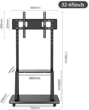 GaRcan Mobile TV Cart Stand 32-65 Inch Free Lift Floor Stand with AV Stand Camera Mount