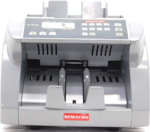 Semacon S-1615V Premium Bank Grade Currency Value Counter (UV CF), 10 Digit Keypad, Up to 1800 Banknotes Per Minute, Batching 10 keys/1-999 Range, SmartFeed Friction Roller System