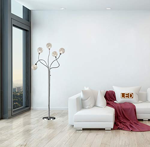 Artiva USA Soho II LED 5-Light Crystal Balls Floor Lamp with Dimmer