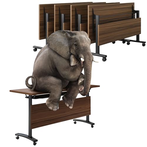 Ysjndasm Modern Office Conference Table 4 Pack - Folding Training Table with Caster Wheels