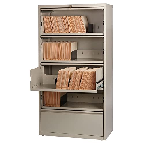 CommClad Hirsh 36-in Wide HL10000 5 Drawer Lateral File Cabinet with Roll-Out Shelves - Beige
