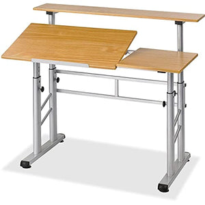 Height Adjustable Split Level Drafting Table - Rectangle - 47.25" X 29.75" Supplies Adjustable Desk Craft Table Drafting Table Office Furniture Drawing Supplies Desk Drawing Table