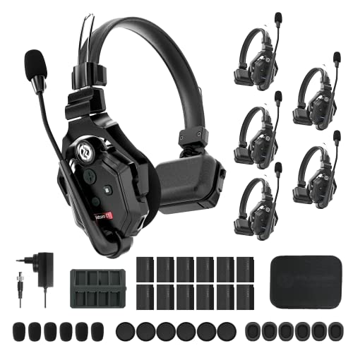 HollyView Wireless Headset Intercom System 6-Person Full Duplex 1100ft