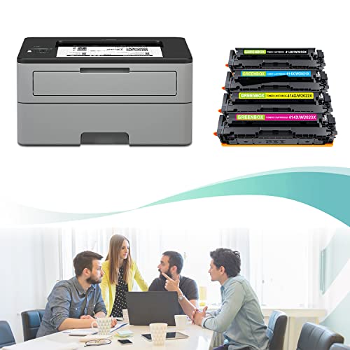 GREENBOX (with CHIP) Compatible Toner Cartridge Replacement for HP 414X W2020X 414A for Color Pro MFP M479fdw M454dw M454dn M479fdn Printer Toner High Yield (1 Black 1 Cyan 1 Magenta 1 Yellow)