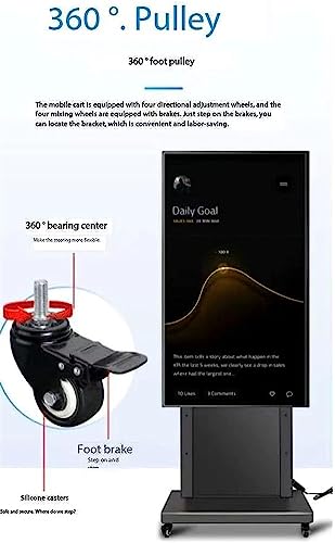 TAMNAN Mobile Floor TV Cart for 40-80 Inch TV, Remote Control Rotating Stand - Max 100kg
