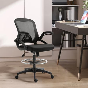 XYZTech Height Adjustable Drafting Chair with Arms, Lumbar Support & Footrest