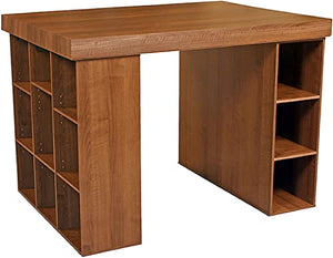 Venture Horizon Project Center Desk with Bookcase and 3 Bin Cabinet - Walnut