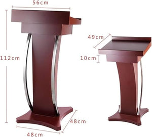 SMuCkS Wood Lectern Podium with Drawer - Red, 112x56x48cm