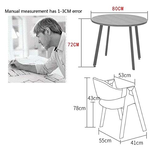 SKUAI Office Conference Coffee Table Chair Set - Small Modern Round Table + 4 Chairs