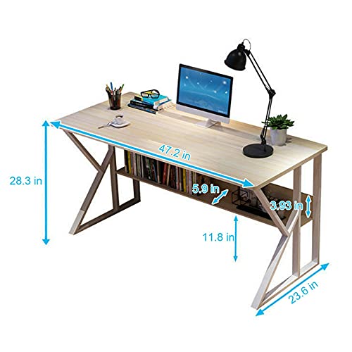 ADHW Computer Desk Workstation Home Office Student Dorm Laptop Study Table w/Shelf